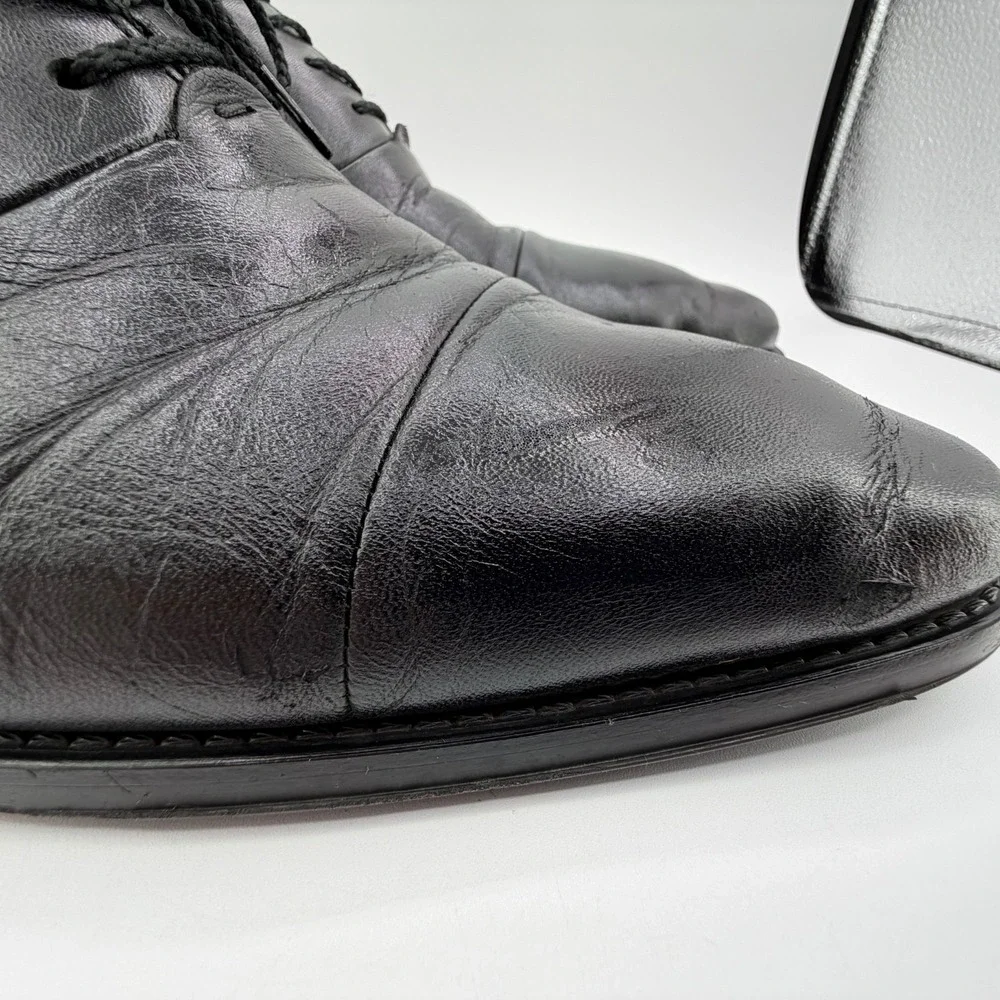 Magnanni Federico Oxford Shoes Mens Sz 11.5 D Black Leather‎ Cap Toe 12654 READ
